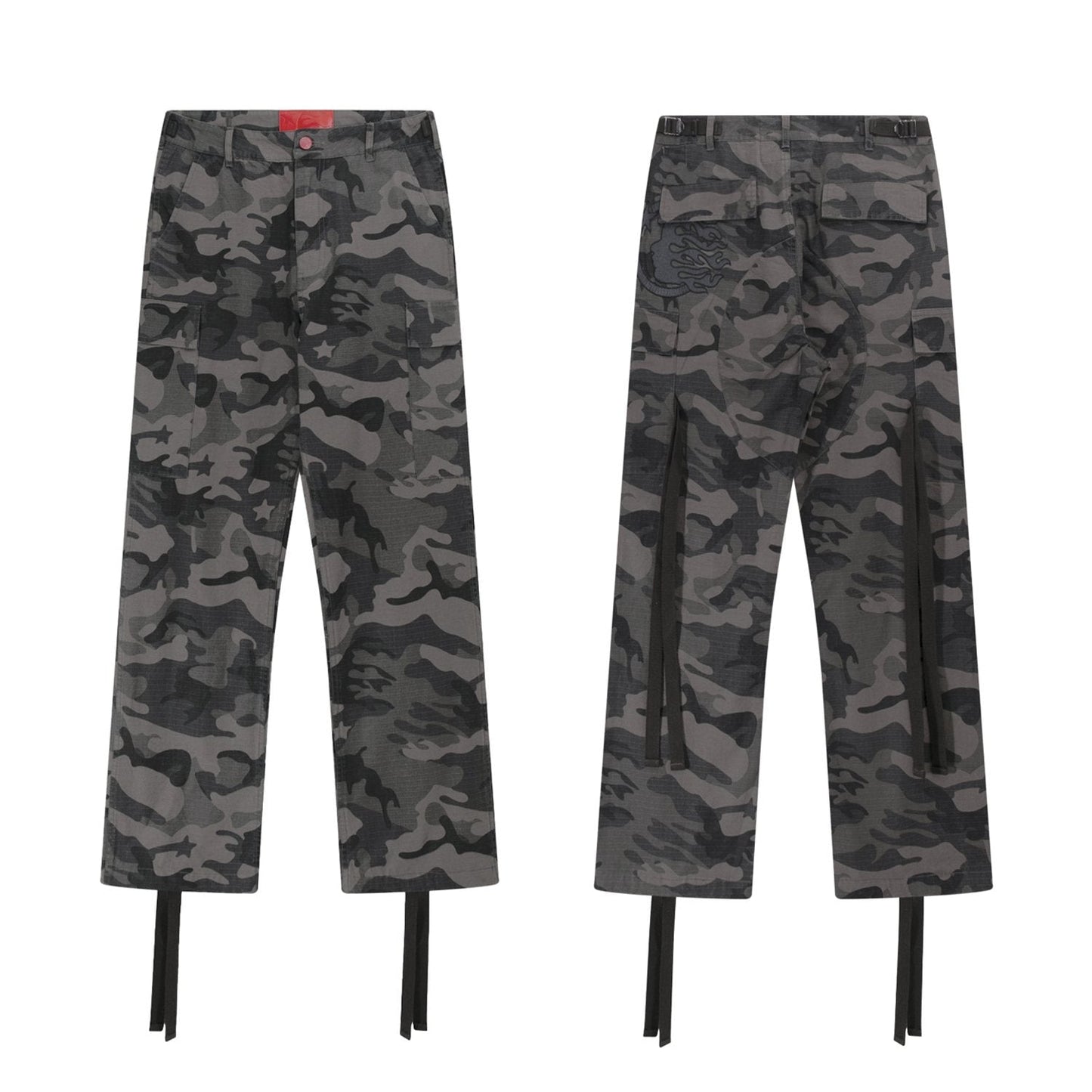 HS Camo Cargo Pants with Strap Details ¡ª front