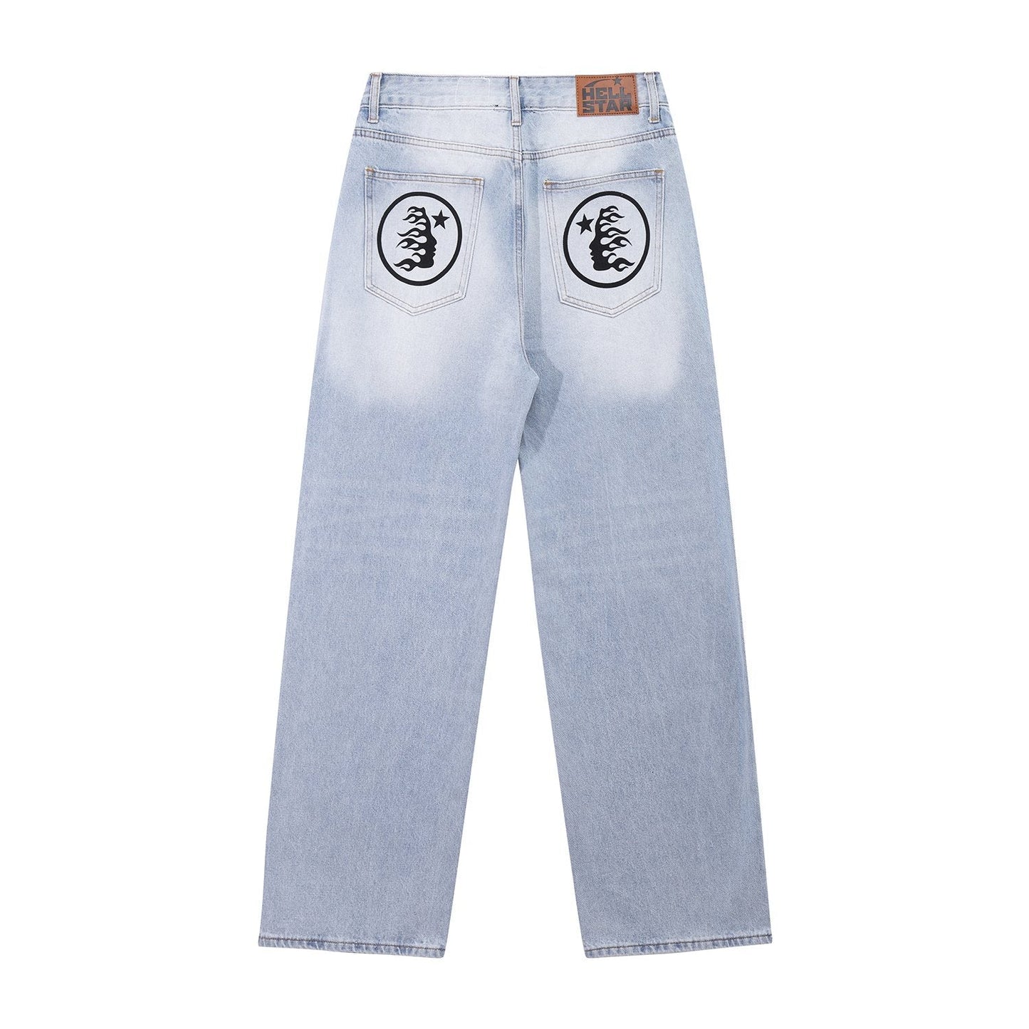 HS Light Blue Washed Graphic Jeans ¡ª back