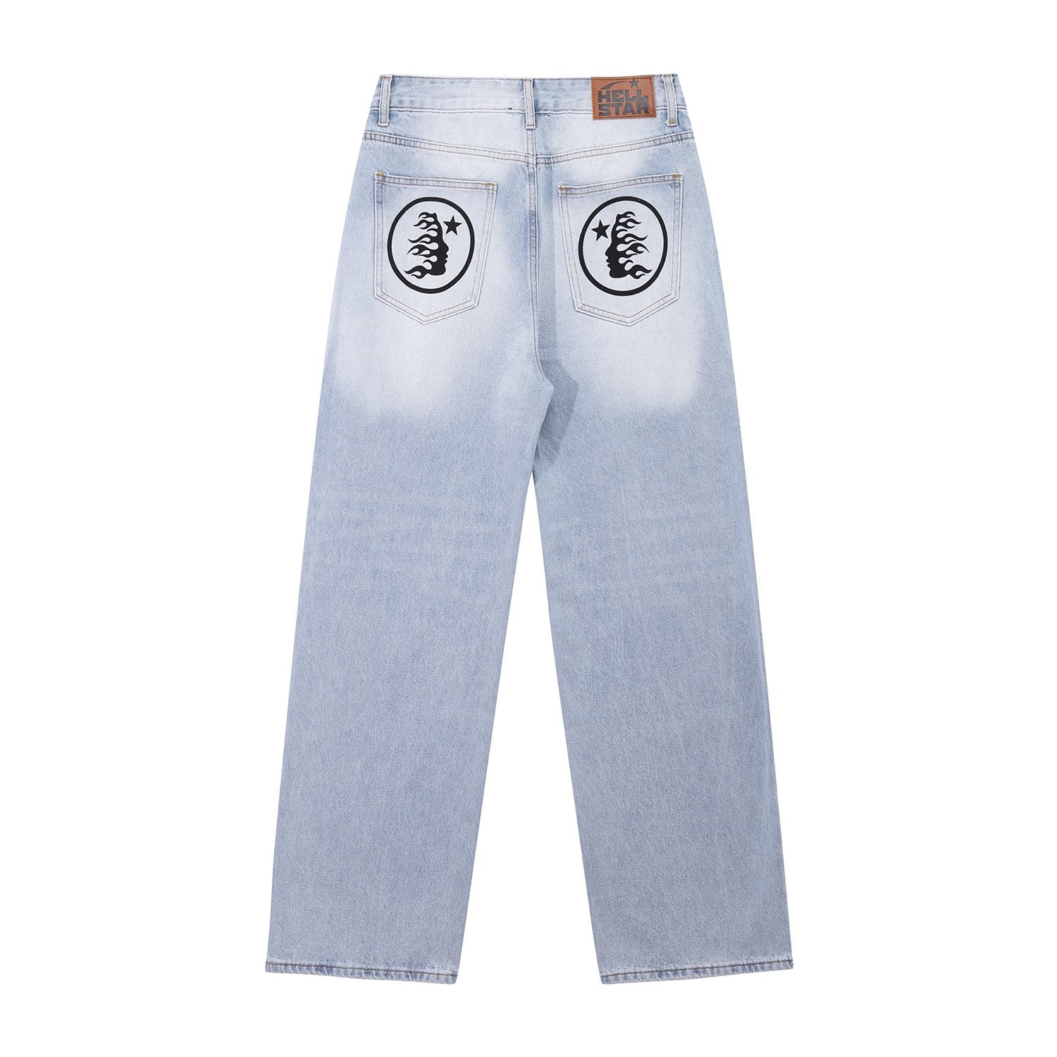 HS Light Blue Washed Graphic Jeans ¡ª back