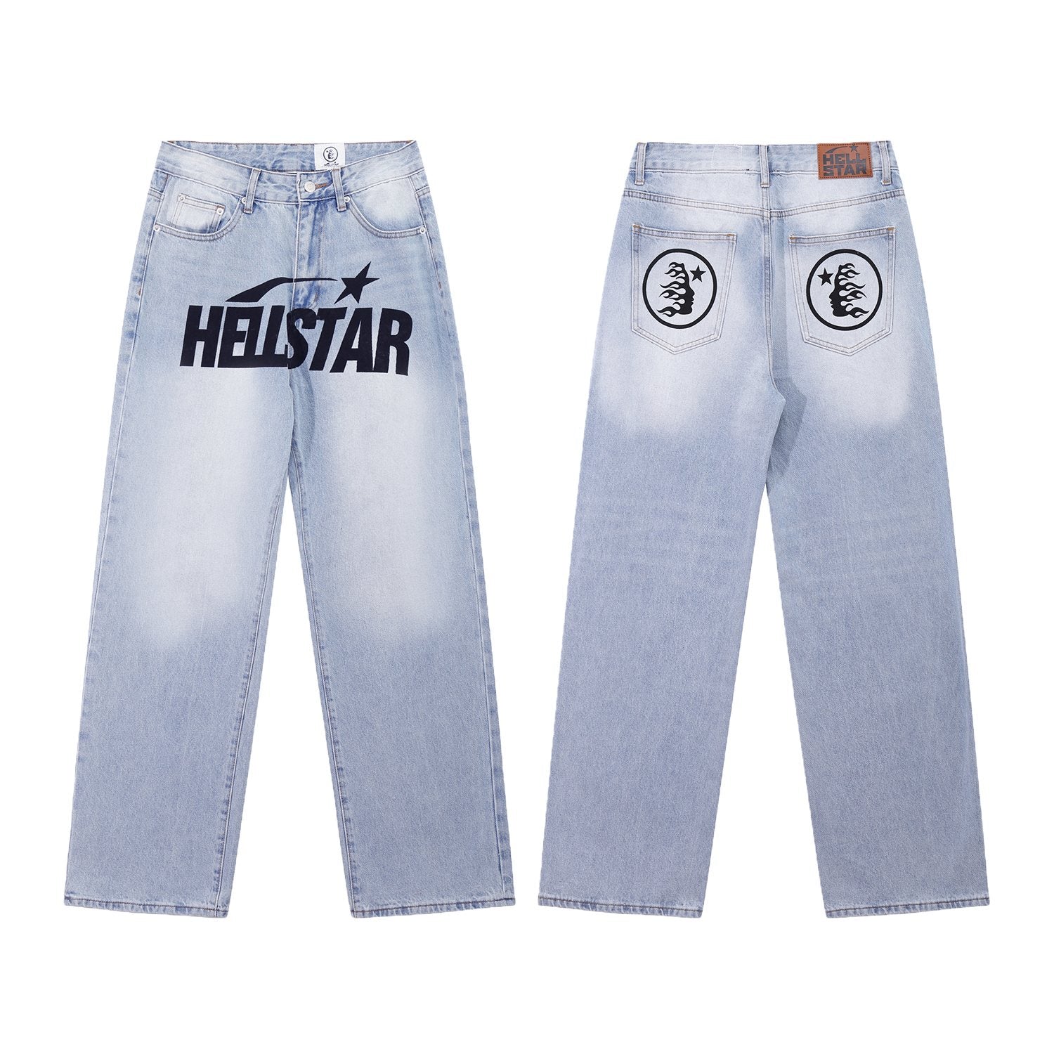HS Light Blue Washed Graphic Jeans ¡ª hero
