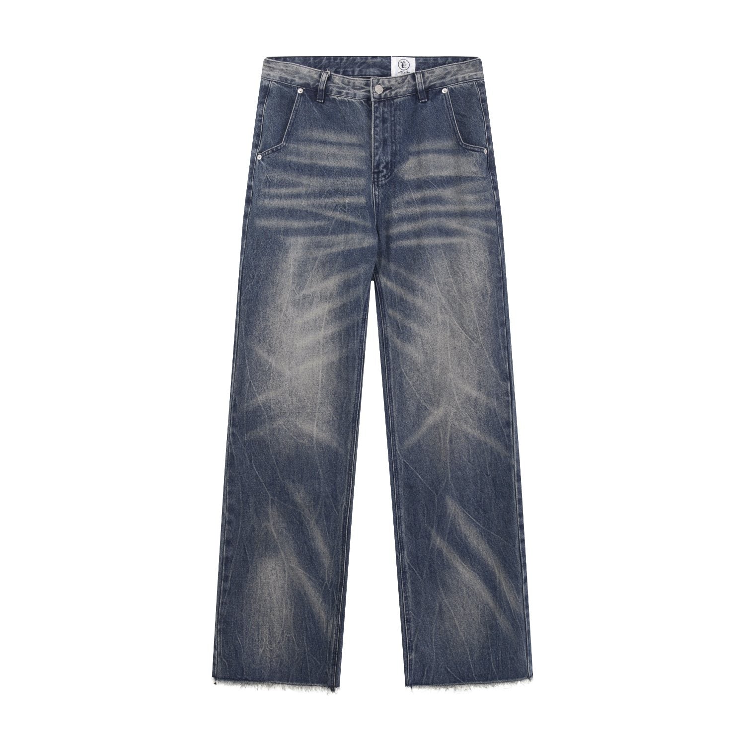 HS Washed Blue Distressed Straight-Leg Jeans ¡ª hero