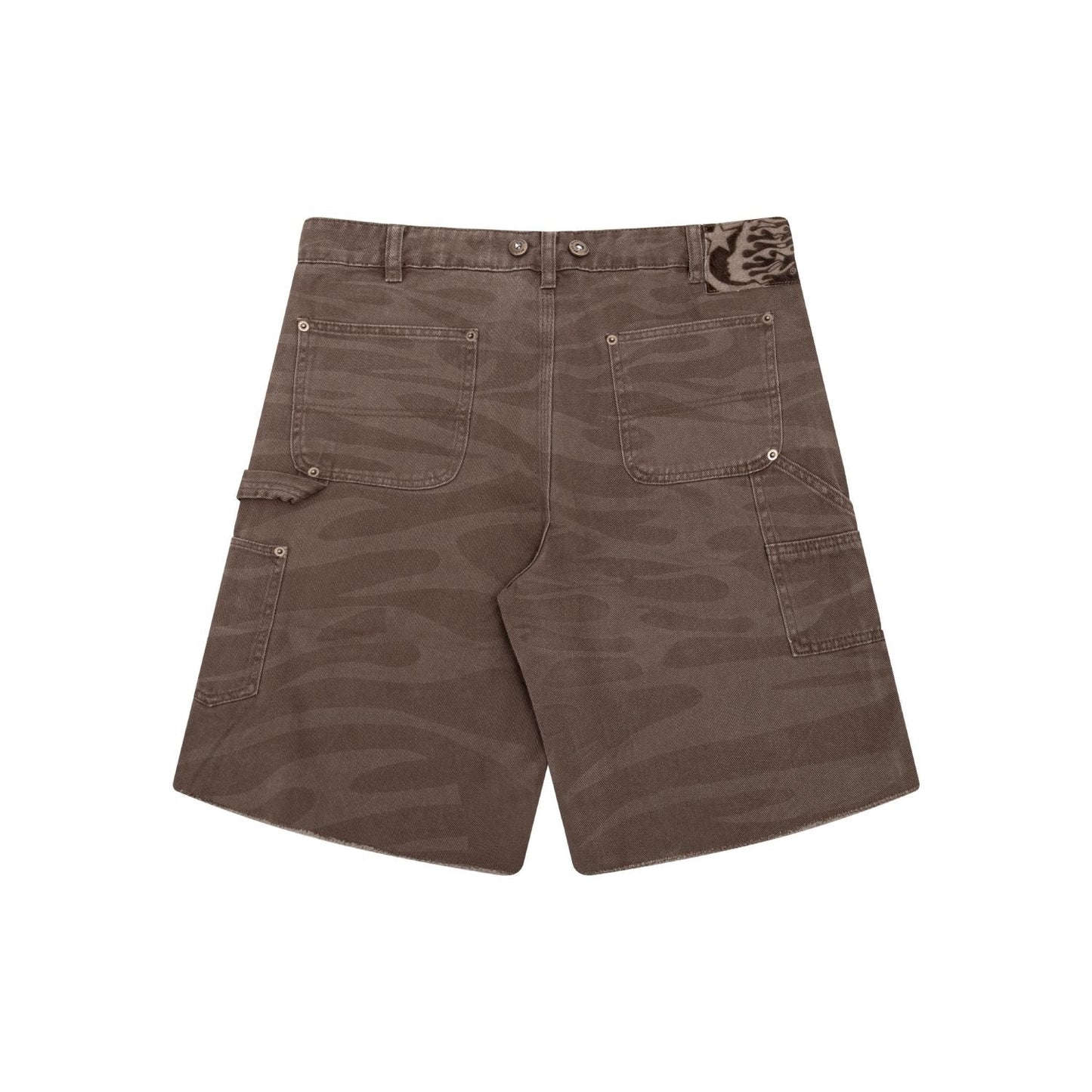 HS Brown Tonal Logo Denim Shorts ¡ª back