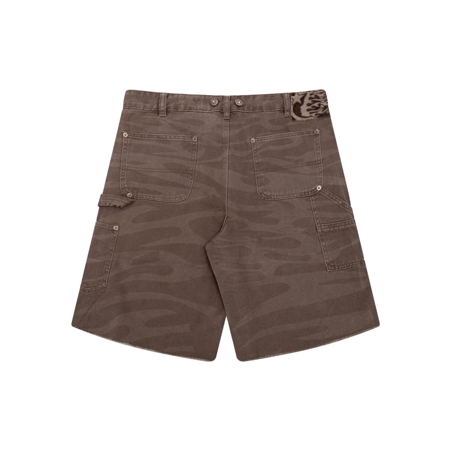 HS Brown Tonal Logo Denim Shorts ¡ª back
