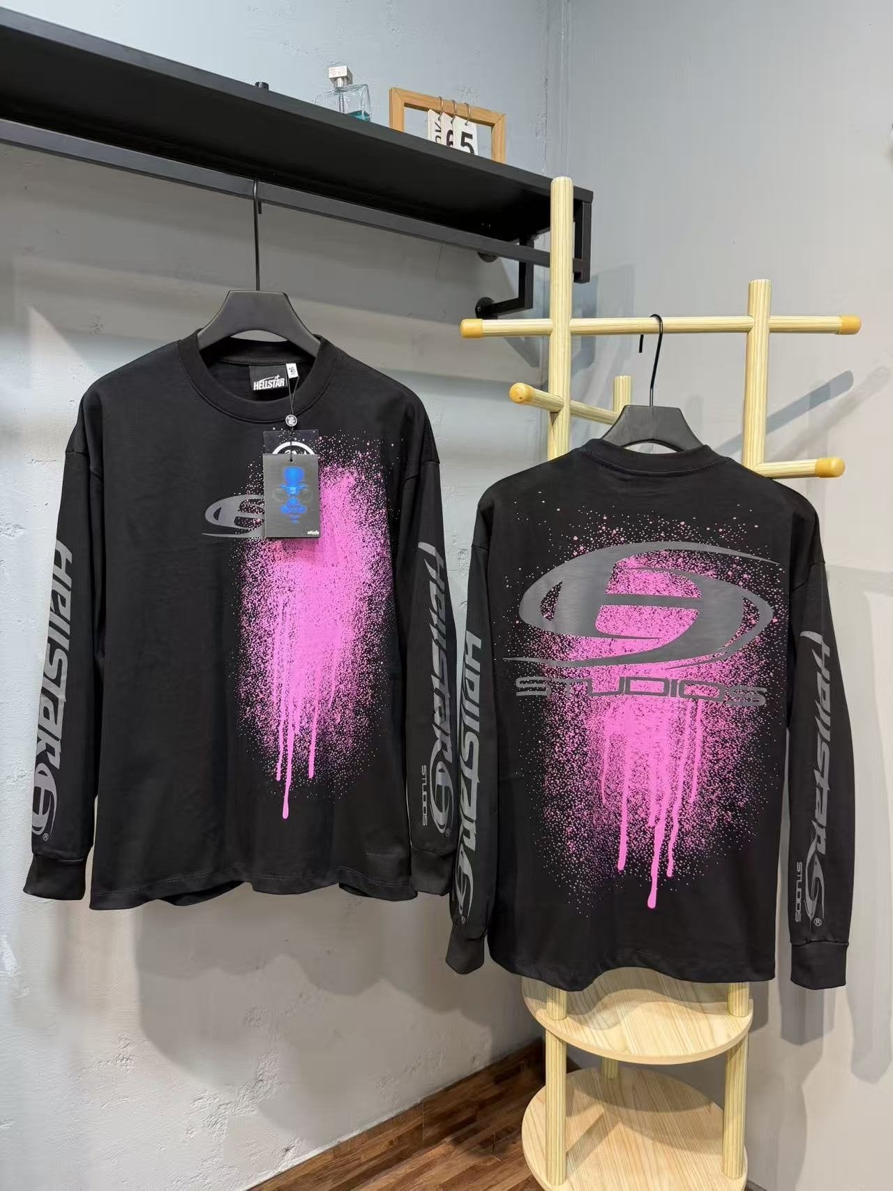HS Paint-Drip Graphic Long-Sleeve T-Shirt ¡ª hang_tag