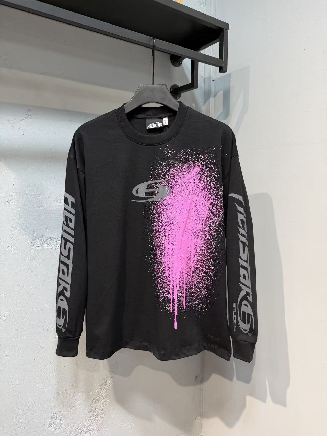 HS Paint-Drip Graphic Long-Sleeve T-Shirt ¡ª front