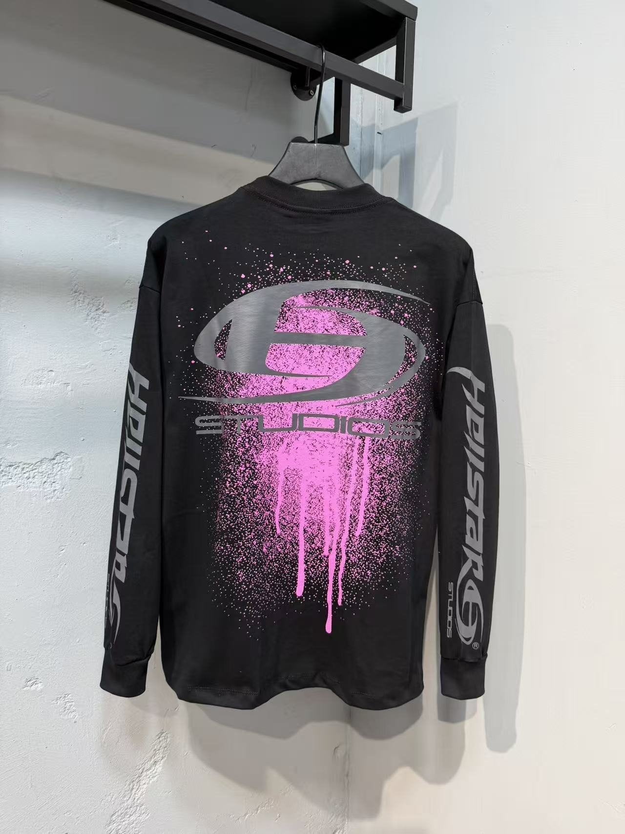 HS Paint-Drip Graphic Long-Sleeve T-Shirt ¡ª back