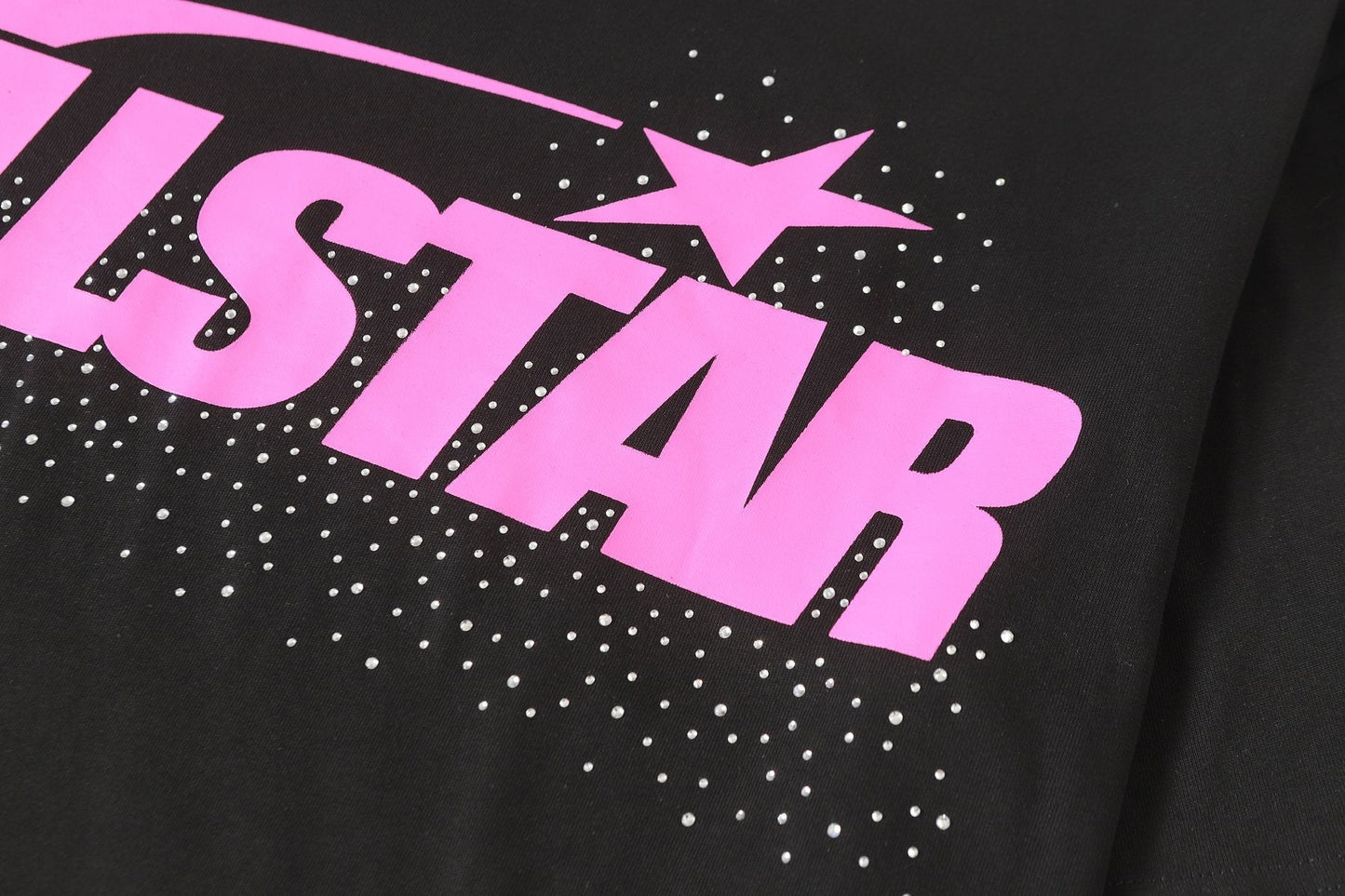 HS Star Flame Rhinestone-Style Graphic T-Shirt ¡ª detail